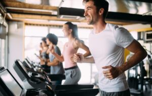 Group of sportive people in a gym.