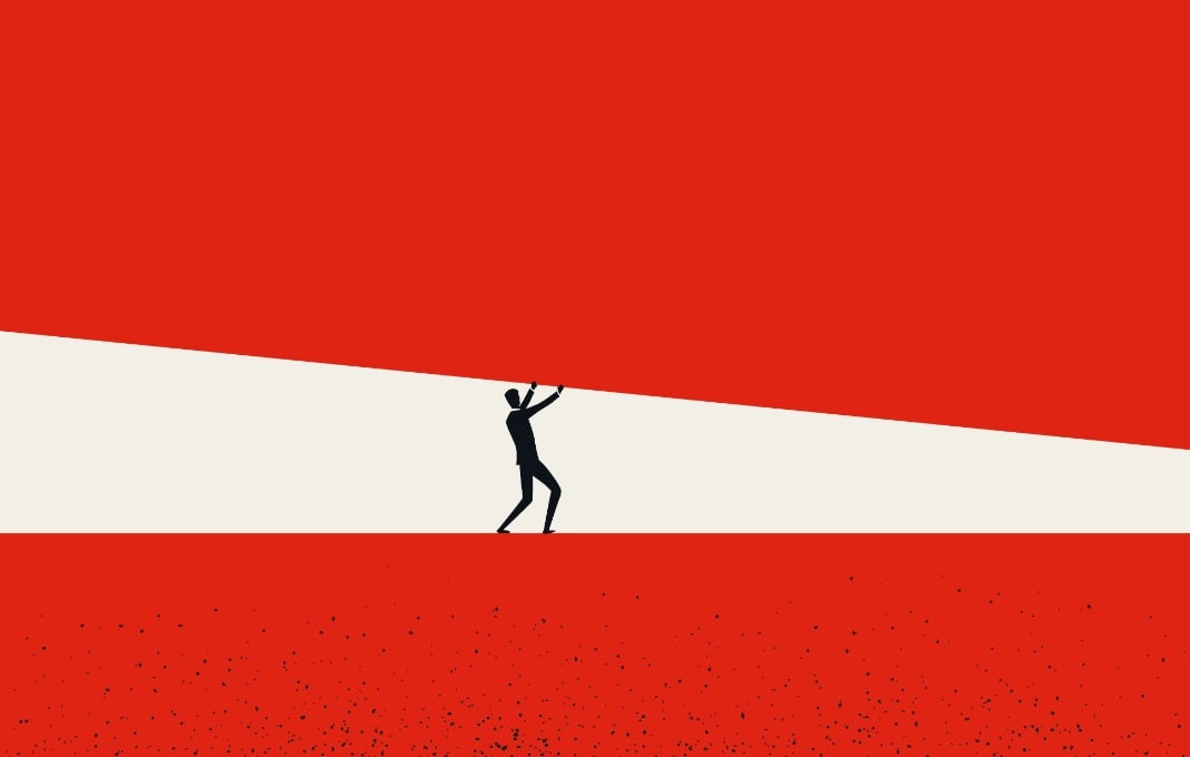 Businessman under pressure vector concept