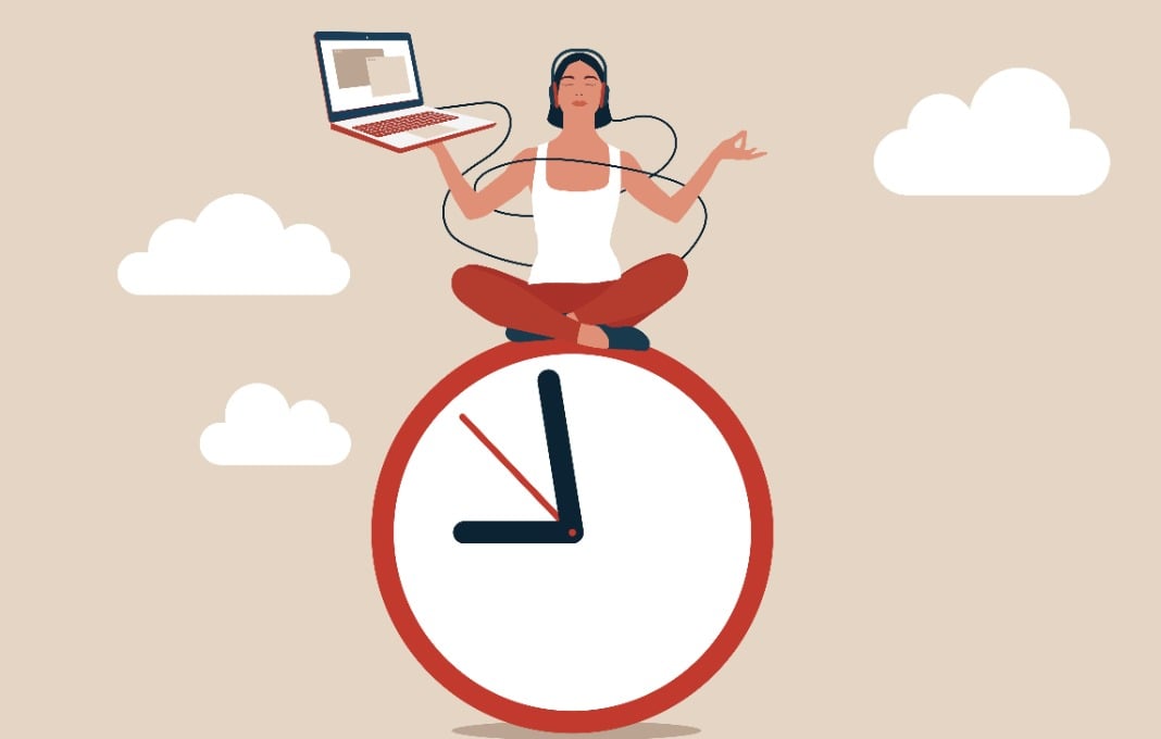 Woman enjoying flex work