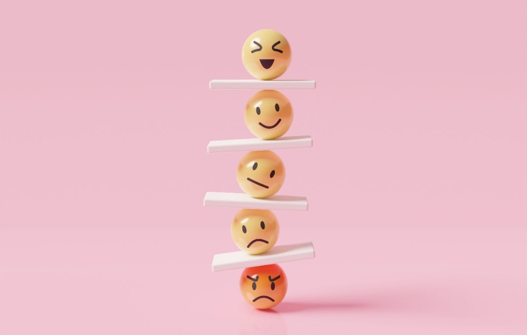 emoji emoticons vertically arranged with seesaws